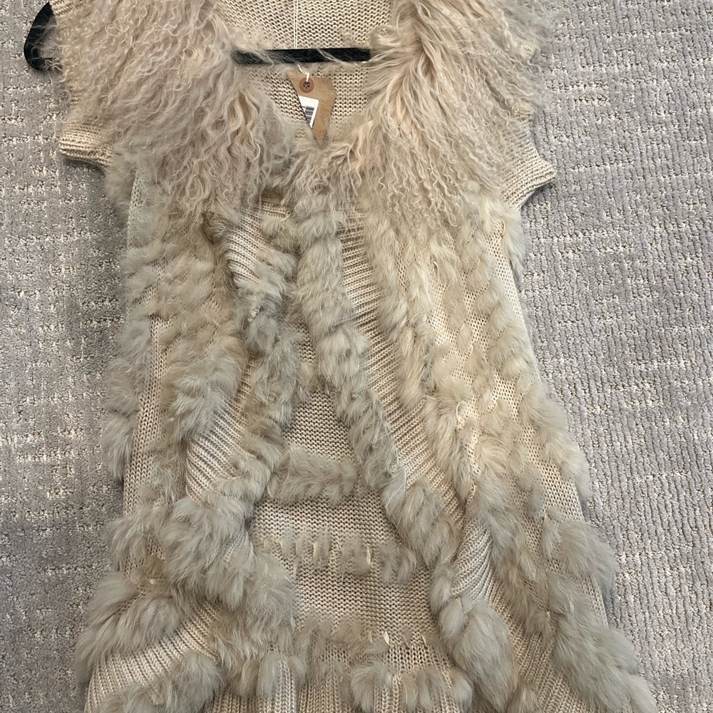 Fur sweater vest